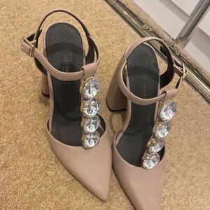 Guess Nude Heels with Sparkling Gems